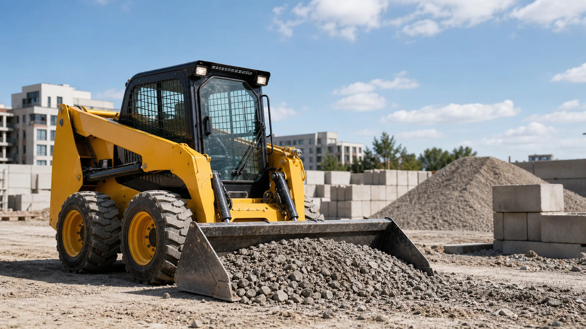CASDE skid steer loader at work on a construction site